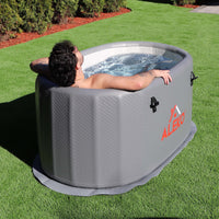 Inflatable Cold Plunge Tub Designed for Home Wellness, Insulated Lid, Double Mesh PVC, EVA Bottom