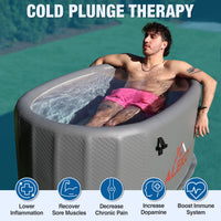 Inflatable Cold Plunge Tub Designed for Home Wellness, Insulated Lid, Double Mesh PVC, EVA Bottom