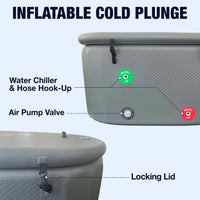 Inflatable Cold Plunge Tub Designed for Home Wellness, Insulated Lid, Double Mesh PVC, EVA Bottom