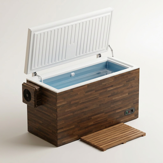 Cold Plunge Tub Engineered for Home Recovery, Built-In Compressor, Ozone Sanitation, Weatherproof Coating — Studio Shot