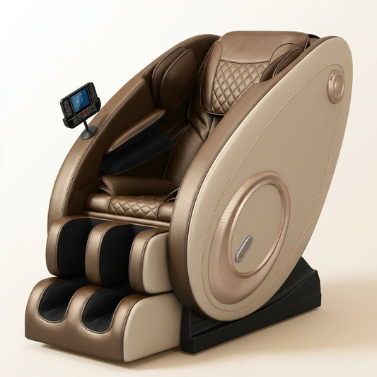 Massage Chair Zero Gravity Full Body with Heating and Bluetooth - Gold — Studio Shot