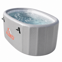 Inflatable Cold Plunge Tub Designed for Home Wellness Recovery, Insulated Lid, Double Mesh PVC, EVA Bottom